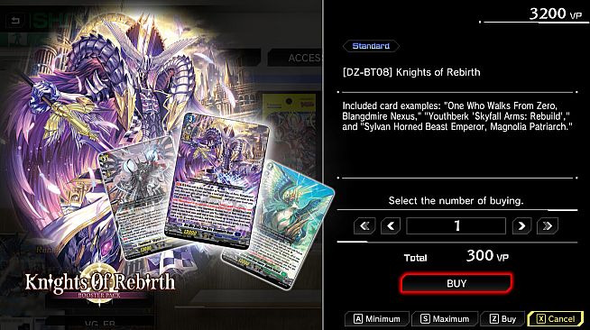 Cardfight!! Vanguard DD 2:Card Unlock Vol. 7【DZ-BT08】"Knights 0f Rebirth"