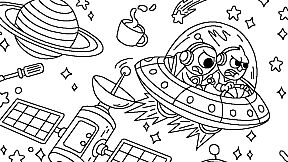 100 Cats Lost in the Future Find & Color