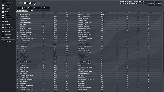 Horse Racing Manager