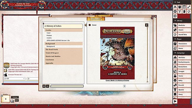 Fantasy Grounds - Pathfinder(R) for Savage Worlds: Curse of the Crimson Throne - Book 4: A History of Ashes