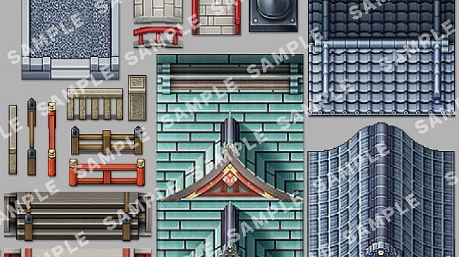 RPG Maker MZ - SERIALGAMES Living Good City Tileset - Shrine and Temples SET