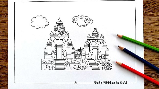 Cats Hidden in Bali - Coloring Book