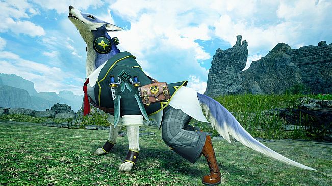 Monster Hunter Rise - "C Academic" Palamute layered armor set