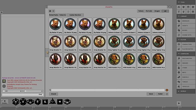 Fantasy Grounds - Portal Packs - Token Essentials: Canine Warriors