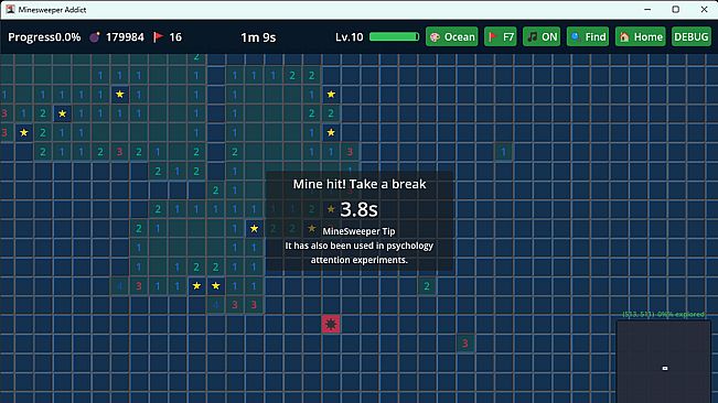 Infinite Minesweeper Simulator