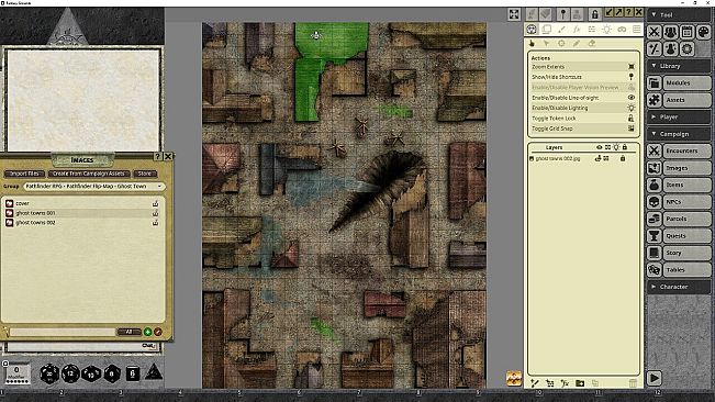 Fantasy Grounds - Pathfinder RPG - Pathfinder Flip-Mat: Ghost Towns