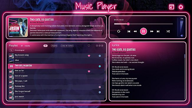 JASON, Coming of Age - Music Player