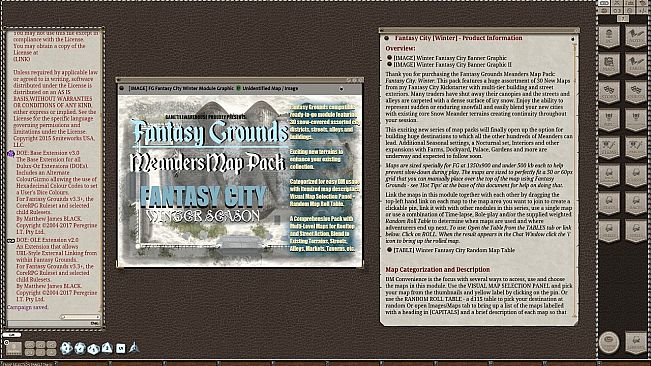 Fantasy Grounds - Meanders Map Pack: Fantasy City Winter (Map Pack)