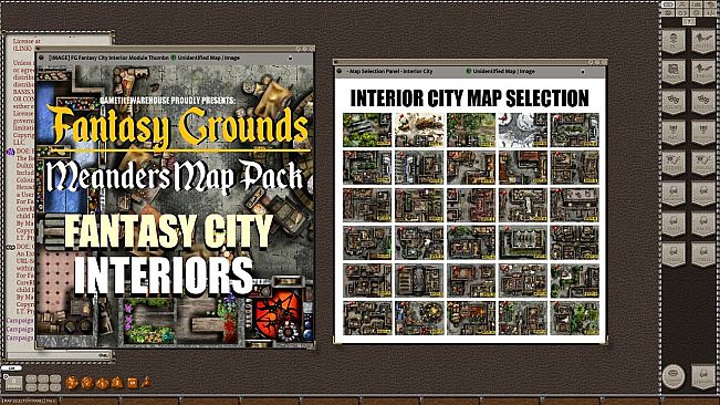 Fantasy Grounds - Meander Map Pack: Interior City (Map Pack)
