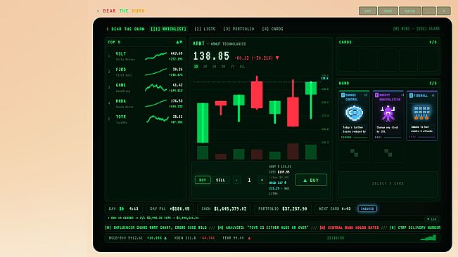 BEAR THE BURN: A Stock Market Deckbuilder