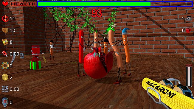 Die, zombie sausage, die!