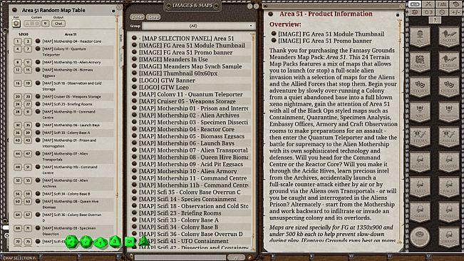 Fantasy Grounds - Meanders Map Pack: Area 51 (Map Pack)