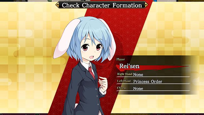 Player character "Rei'sen" (Touhou Genso Wanderer -Reloaded-)