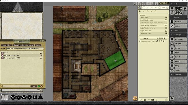 Fantasy Grounds - Pathfinder RPG - Pathfinder Flip-Mat: The Rusty Dragon Inn