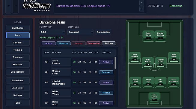 Simple Football League Manager