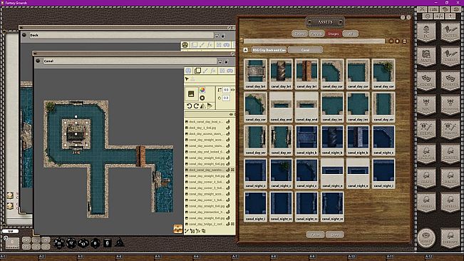 Fantasy Grounds - Black Scrolls Docks and Canals (Map Tile Pack)