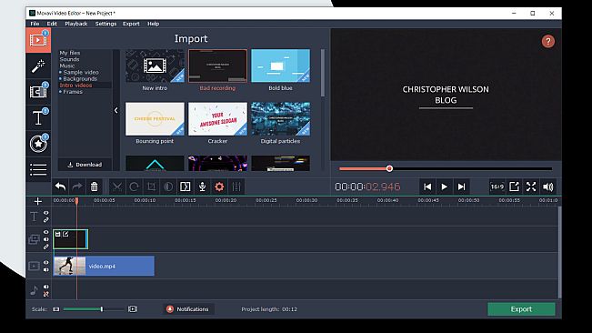 Movavi Video Editor Plus 2020 Effects  - VHS Intro Pack