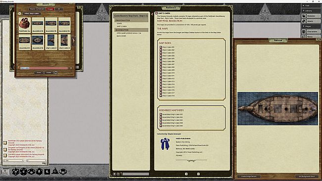 Fantasy Grounds - Pathfinder RPG - GameMastery Map Pack: Ship's Cabin