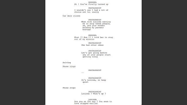 WTC : Relentless Protagonist Script