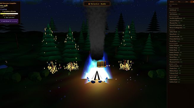 The Throwing Pinecones Into A Campfire Game