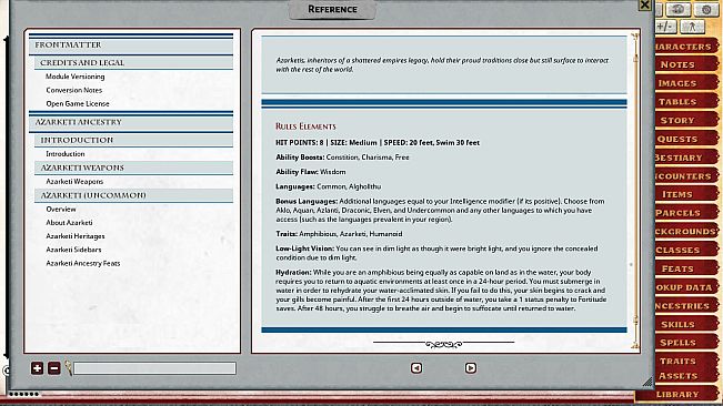 Fantasy Grounds - Pathfinder 2 RPG - Lost Omens Azarketi Web Supplement