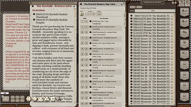 Fantasy Grounds - Meanders Map Pack: The Risefalls (Map Pack)
