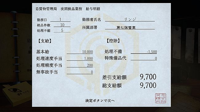 忌質物管理局　第七保管室