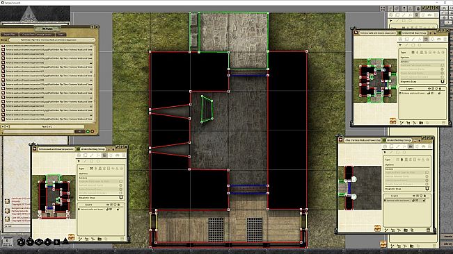 Fantasy Grounds - Pathfinder RPG - Flip-Tiles - Fortress Walls and Towers Expansion
