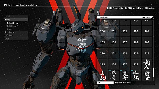 DAEMON X MACHINA - Arsenal Decals Bundle - The Brushstrokes of Souun Takeda