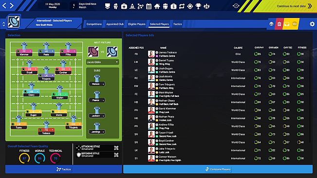 Rugby League Team Manager 3 DLC "Representative & International Teams & Competitions"