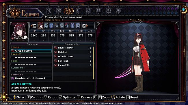 Death end re;Quest 2 - Blood Skelter Set