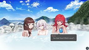 Drinking in the hot spring!