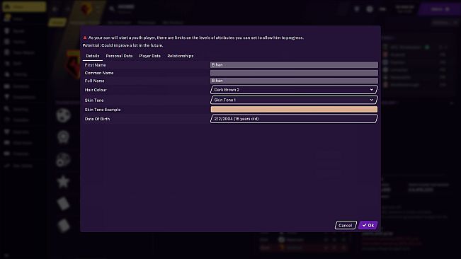 Football Manager 2021 Touch - Design a Son