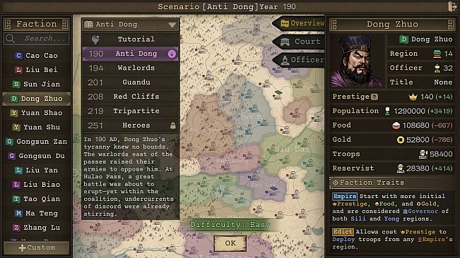 SandTable War: Three Kingdoms - Campaign against Dong Zhuo