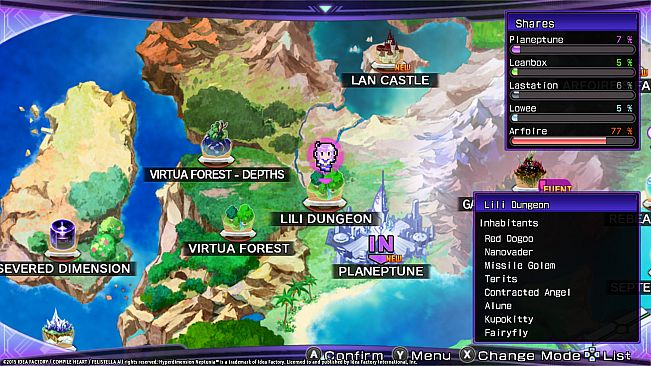 Hyperdimension Neptunia Re;Birth2 Lily-ad Dungeon