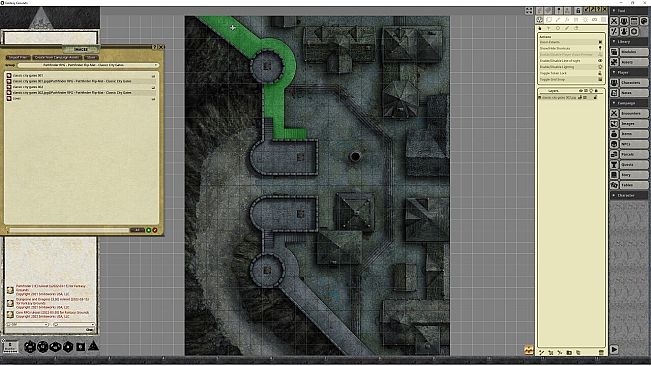 Fantasy Grounds - Pathfinder RPG - Pathfinder Flip-Mat - Classic City Gates