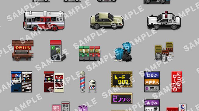 RPG Maker MV - SERIALGAMES Living Good City Tileset - 80's Scene SET