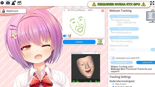 VTube Studio - NVIDIA Broadcast Tracker