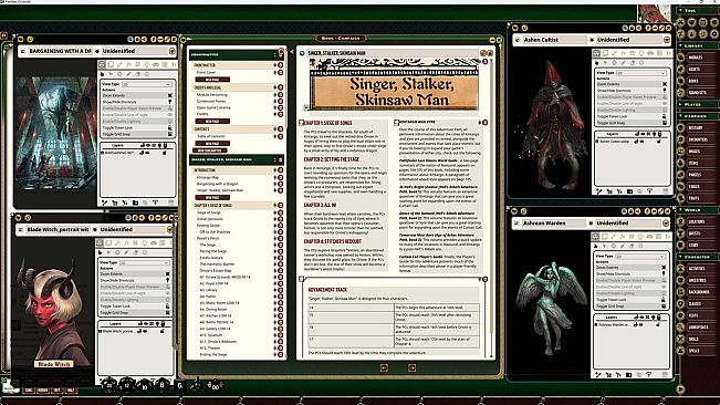 Fantasy Grounds - Pathfinder 2 RPG - Curtain Call Adventure Path - Singer, Stalker, Skinsaw Man (2 of 3)