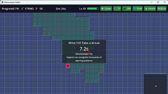 Infinite Minesweeper Simulator