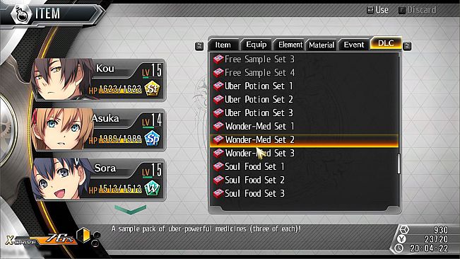 Tokyo Xanadu eX+: Item Bundle