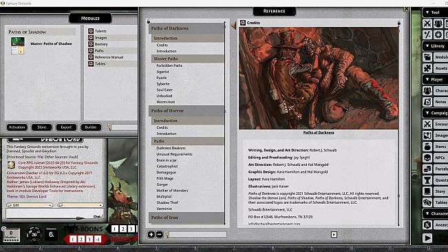 Fantasy Grounds - Shadow of the Demon Lord Master Paths of Shadow Bundle