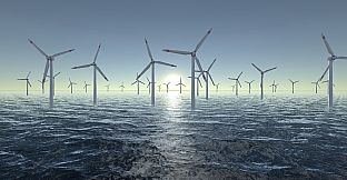 Wind Turbines Ocean Meditation