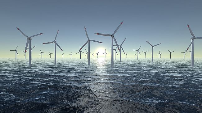 Wind Turbines Ocean Meditation