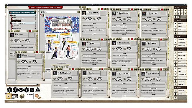 Fantasy Grounds - Pinebox Middle School Archetype Cards