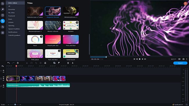 Movavi Video Suite 2023 - Universe of Particles Intro Pack