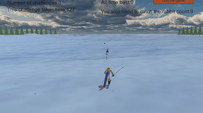 Chasing rabbits in snow