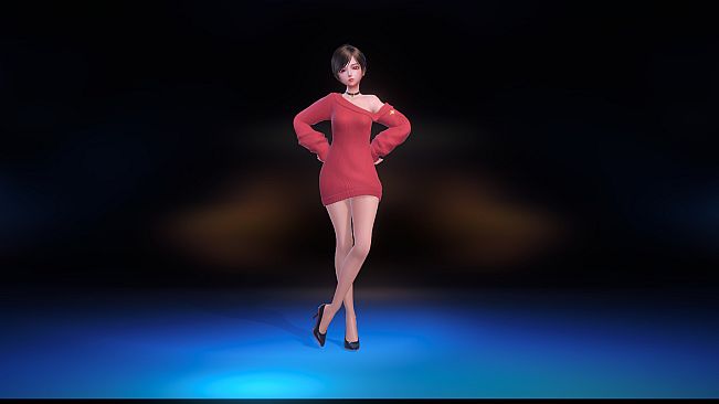Angel Legion-DLC Off-Shoulder Sweater (Red)