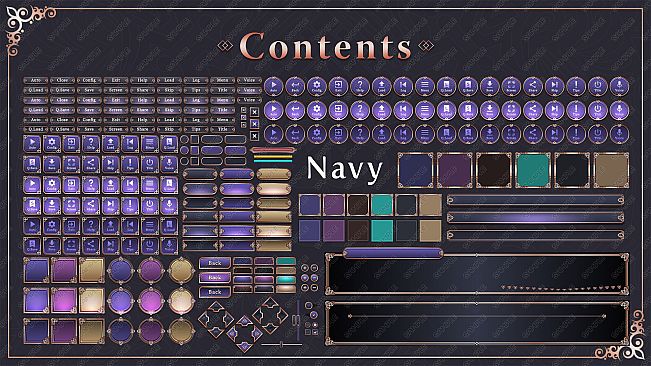 Tyrano Builder - Visual Novel GUI Pack #4 Color-Navy [kopanda UI]