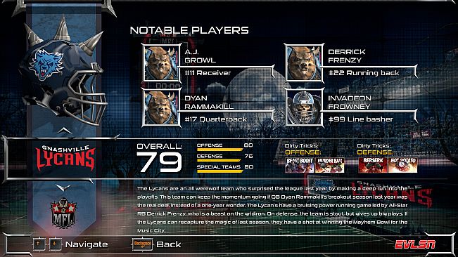 Mutant Football League: Gnashville Lycans